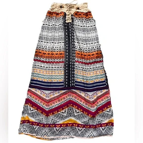 VENUS Side Slit Geometric Maxi Lightweight Skirt Brand New! XS - Picture 2 of 9